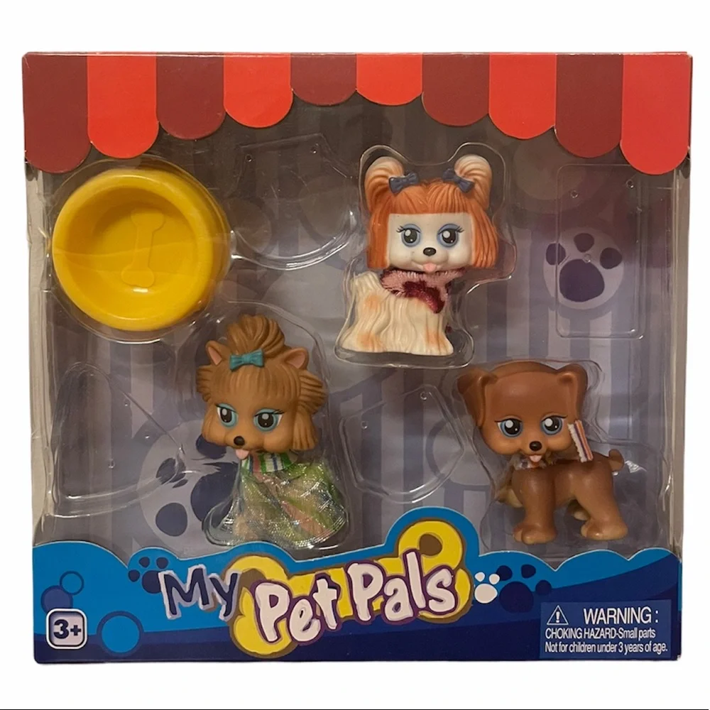 My Pet Pals Fancy Puppy Set Vintage Toys Dogs Puppies Set Rare Collectibles Blue